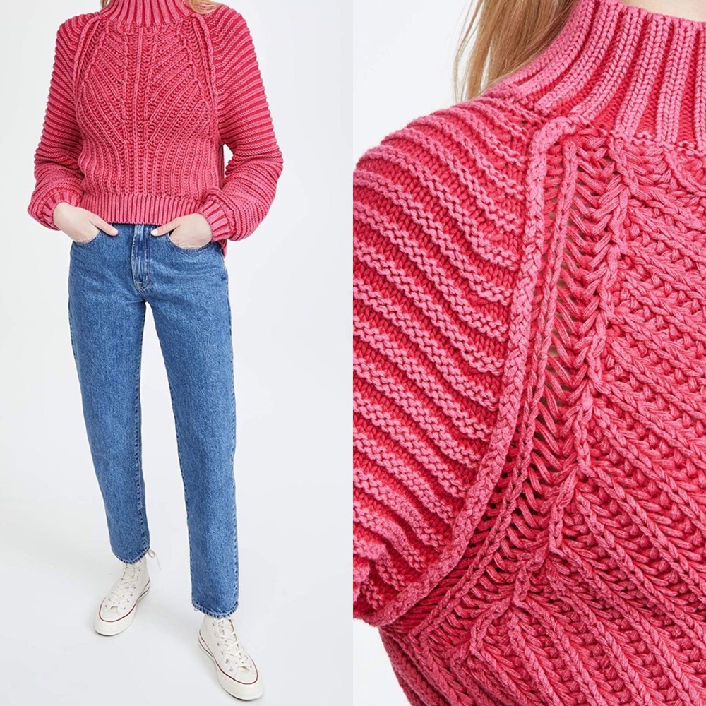NEW Free People Sweetheart Sweater Candy Blossom - Picture 1 of 7
